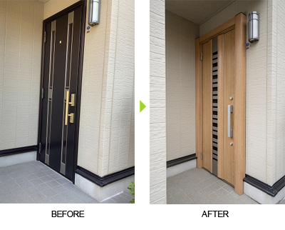 玄関ドア(BEFORE/AFTER)
